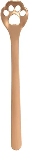 Vista 14 de Cuchara de pata de perro y gato, cuchara de café de acero inoxidable, cuchara de postre, cucharaditas, cucharaditas de vajilla para pastel