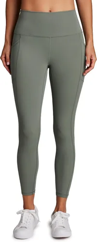 Vista 15 de RBX Leggings activos de cintura alta a prueba de sentadillas hasta el tobillo para mujer, leggings de yoga 7/8 con bolsillos 7/8 rojo polvoriento
