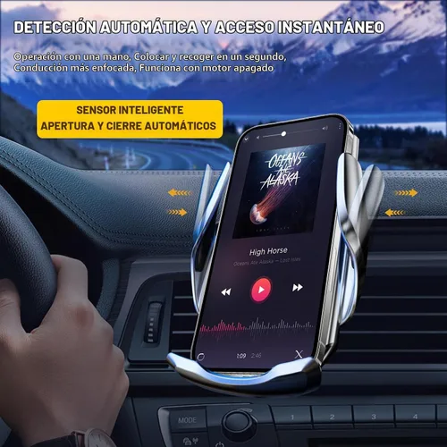 Vista 3 de Cargador inalámbrico para automóvil, carga rápida de 15 W, sujeción automática de carga rápida, soporte de teléfono con detección, apto para iPhone