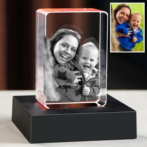 Vista 16 de Foto de cristal 3D, globos de nieve personalizados de Navidad con imagen, cumpleaños personalizado, aniversario, memorial de mascotas, Día