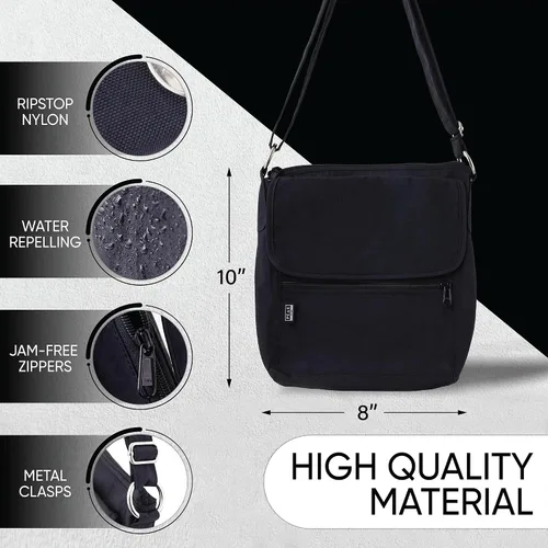 Vista 2 de Peak Gear Nylon Crossbody Purse with RFID Blocking Pocket and Lifetime Recovery Service. Versatile and Stylish Shoulder Bag