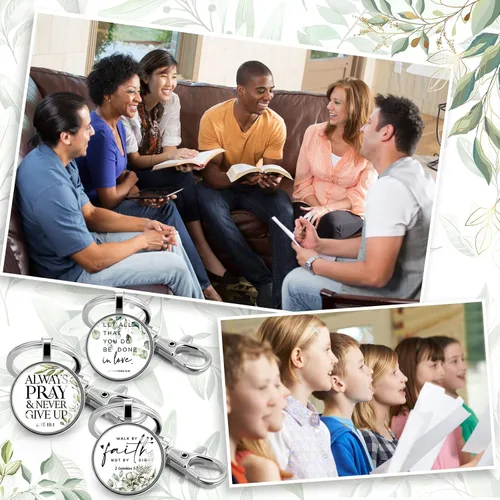 Vista 7 de Fumete Llavero cristiano a granel con versículo bíblico religioso, cita de las Escrituras, regalos inspiradores, suministros para hombres y mujeres