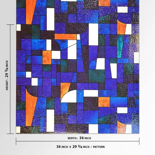 Vista 3 de BDF 3ABST Vidrieras abstractas (36" x 89 1/4" (3 patrones continuos))
