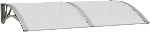 Vista 10 de Toldo para puerta, color negro, transparente, 31.5"x29.5", policarbonato Negro y Transparente