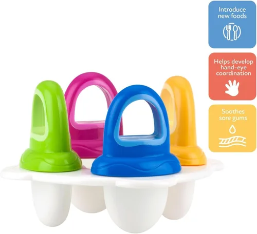 Vista 6 de Nuby Garden Fresh Fruitsicle - Moldes con bandejas para paletas de helado, multicolor