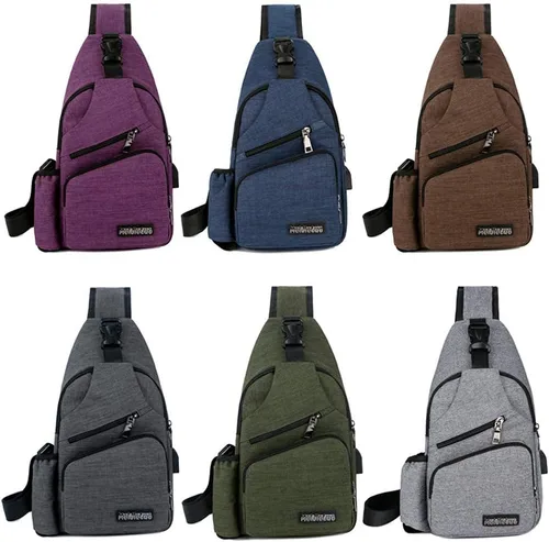 Vista 8 de Peicees Sling Bag for Men Women Shoulder Bag Daypack with Bottle Holder