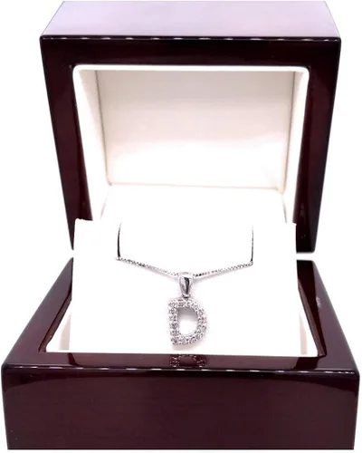 Vista 328 de Collar colgante con letra inicial de diamantes en oro amarillo de 14k (1/10 quilates) 18 pulgadas