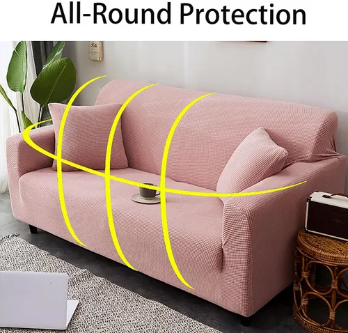Vista 3 de Funda elástica para sofá, funda completa para sofá para niños y mascotas, gruesa, lavable, con parte inferior elástica, protector de muebles