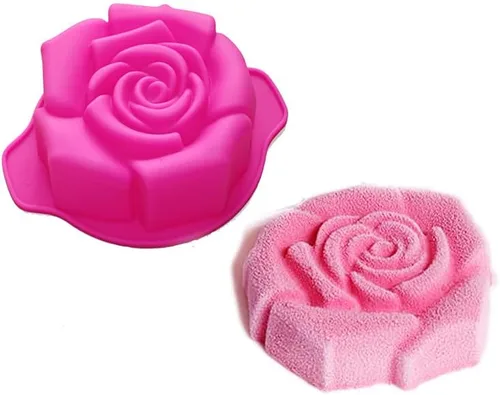 Vista 2 de X-Haibei Molde de silicona para hornear molde de pastel de flores de rosa pequeña que decora el diámetro del postre. 4.5 pulgadas