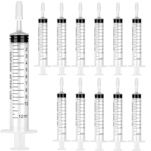 Vista 9 de Paquete de 24 jeringas de plástico de 0.0 fl oz con tapas, estériles, selladas individualmente para rellenar líquidos precisos, medir y alimentar