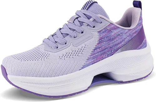 Vista 4 de QUINMOK Tenis antideslizantes para mujer, de malla, para caminar y correr