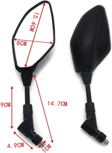 Vista 2 de Espejo retrovisor, los espejos de motocicleta son adecuados para Yamaha MT-03 para Yamaha MT-25, para Yamaha MT07 FZ07 / MT09 FZ09 2013-2016
