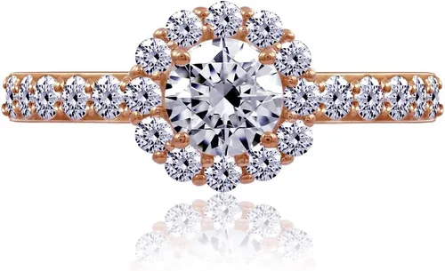 Vista 6 de Tienda Collection Sterling Silver Flower Halo Ring set with Infinite Elements Cubic Zirconia