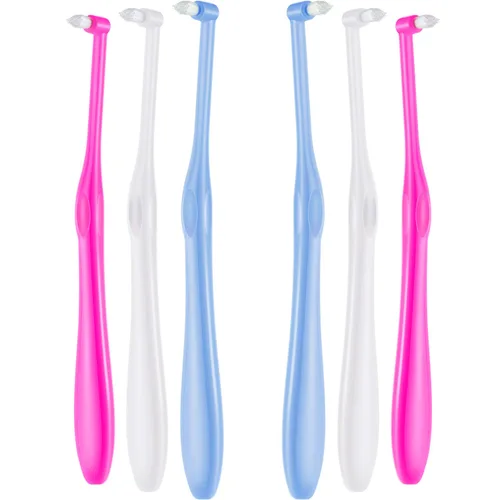 Vista 8 de Boao 6 piezas de cepillo de dientes copetudo, acabado suave, interdental compacto único para limpieza de detalles, cepillo cónico