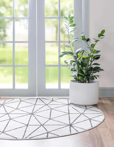 Vista 26 de Unique Loom Matrix Trellis Collection - Alfombra geométrica (2 pies x 6 pies 1 pulgada, azul/azul claro)