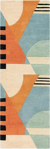 Vista 5 de SAFAVIEH Rodeo Drive Collection - Alfombra de pasillo, 2 pies 3 pulgadas x 8 pies, negro y verde, hecho a mano, lana abstracta moderna de mediados