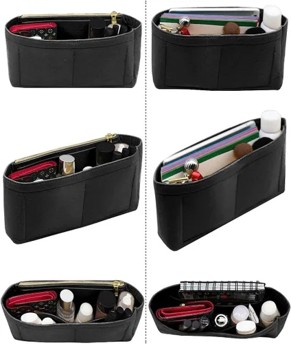 Vista 5 de Inserto de bolso pequeño para bolsa de hombro GG Marmont Matelasse paquete de 2 organizador de fieltro con cremallera compra 1 y obtén 1 bolsa