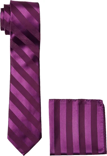 Vista 28 de Stacy Adams Conjunto de corbata de rayas formales de tejido sólido para hombre