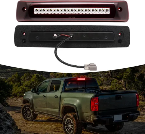 Vista 4 de Tercera Luz de Freno LED Compatible con Colorado Canyon 2015-2022, Reemplazo de Tercera Luz de Freno Estroboscópica F1, Luz de Parada de Montaje