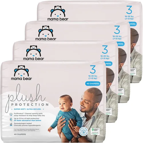 Vista 20 de Marca Amazon – Mama Bear - Pañales de protección de felpa, talla 1, suministro para un mes, pañales desechables para bebé, hipoalergénicos de alta