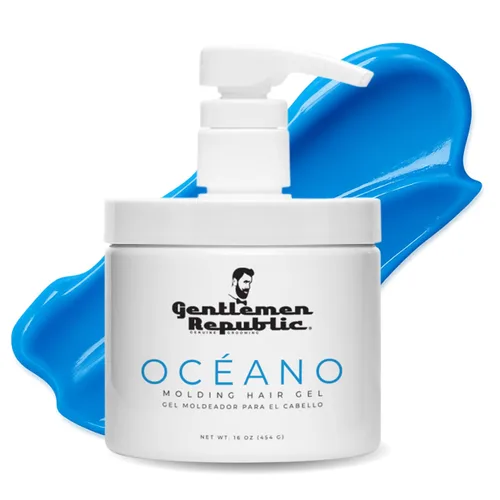 Vista 12 de Gentlemen Republic Oceano Gel para el cabello para hombre, 16 onzas, gel de peinado de alto brillo y fuerte sujeción táctil para cabello, fórmula