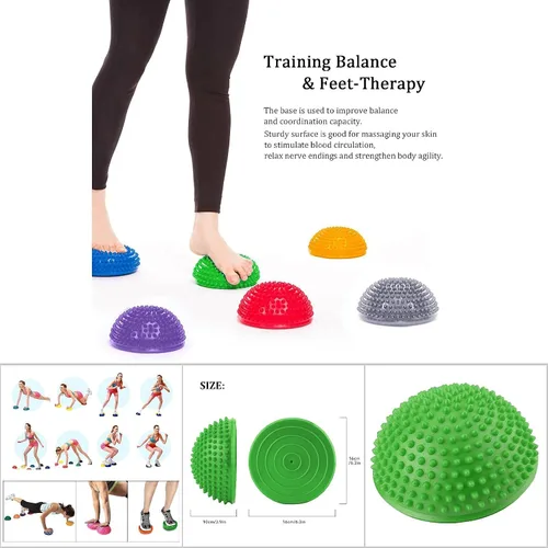 Vista 3 de Pelota de masaje de pies, pelotas inflables de PVC para yoga, antideslizantes, medio punto de masaje, bola de equilibrio para gimnasio, fitness