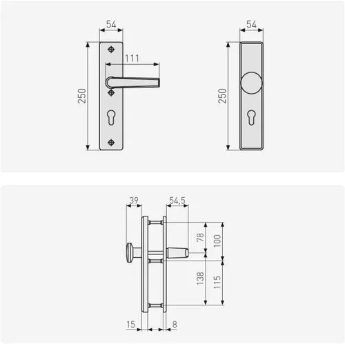 Vista 5 de ABUS Accesorios de protección de puerta HLS214 F1, aluminio, 21034 Aluminio F1.