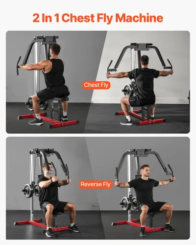 Vista 6 de VEVOR, máquina de apertura de pecho, máquina especializada para tren superior para gimnasio en casa, apertura ajustable y máquina de deltoides