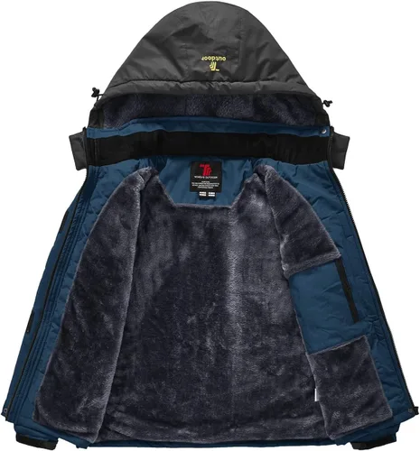 Vista 4 de Rdruko Chaqueta de esquí impermeable para mujer, resistente al viento, para snowboard, trabajo, para uso en invierno