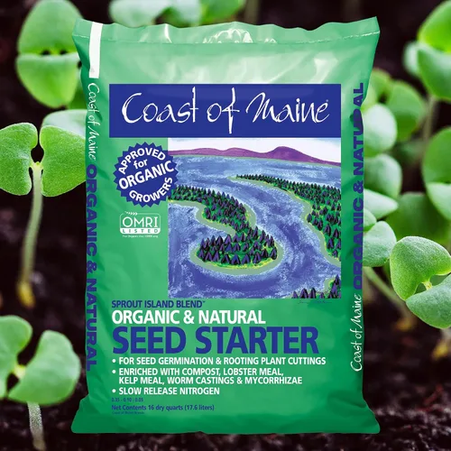 Vista 2 de Coast of Maine, 16qt (paquete de 10) mezcla de isla de brote, iniciador de semillas orgánicas y naturales para germinación de semillas y esquejes