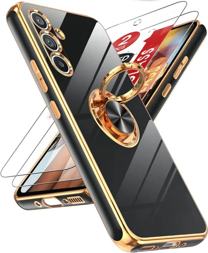 Vista 90 de LeYi Funda para iPhone XR: con Protector de Pantalla de Vidrio Templado [Paquete de 2] Soporte de Anillo Giratorio de 360°, Soporte Magnético