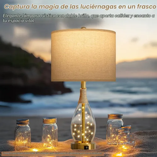 Vista 2 de OYEARS Juego de 2 lámparas de mesa de 23 pulgadas para sala de estar, lámparas de noche para mesitas de noche, lámparas de dormitorio, lámpara