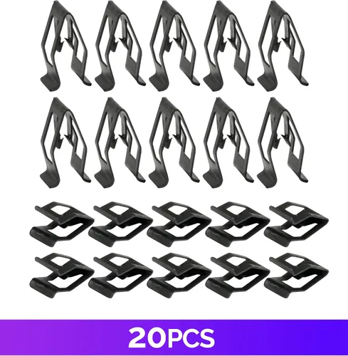 Vista 5 de RACOONA 20 piezas de retén metálico para tablero de automóvil, clips de retención de metal para tablero de automóvil, retén metálico para consola