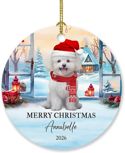Vista 11 de Adorno personalizado de caniche negro, regalo para perro, mamá, perro, papá, adorno de Navidad único de perro caniche negro 2025, adorno de caniche