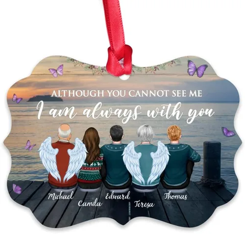 Vista 14 de Gossby Adorno conmemorativo de Navidad personalizado – Pérdida de padre estoy siempre contigo (padre, hija) personalizado para decoración de árbol