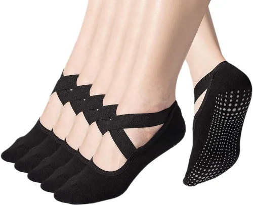 Vista 9 de Toes&Feet Calcetines acolchados acolchados antideslizantes para mujer, para yoga, pilates, ballet, barre piyo