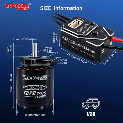 Vista 3 de Surpass Hobby 1212 3500KV Motor sin escobillas con 25A sin escobillas Esc Combo para 1/30 Axial SCX30