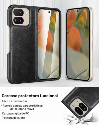 Vista 8 de Foluu Funda para Google Pixel 9 Pro Fold, con Protector de Pantalla Frontal Integrado, Cuero PU + Carcasa Rígida de PC Ultra Delgada Slim Duradera