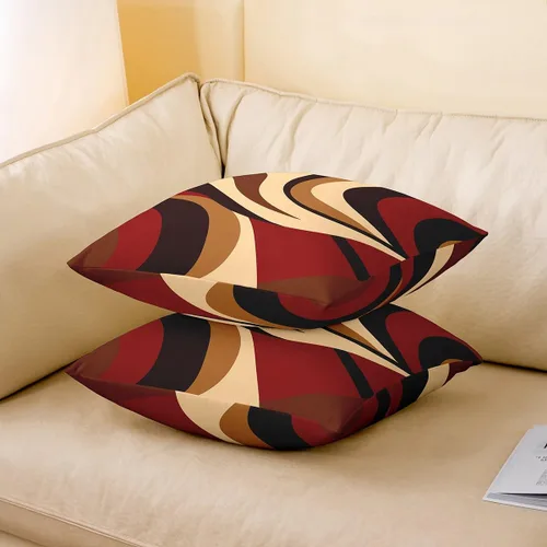 Vista 100 de Juego de 2 fundas de almohada abstractas de 16 x 16 pulgadas para niños, niñas, adolescentes, decoración de dormitorio, moderna a rayas, decoración