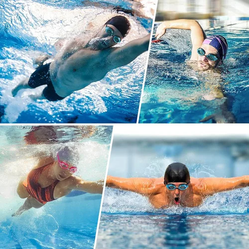 Vista 7 de Portzon Dynamics - Gafas de natación antiniebla, transparentes, sin fugas, para adultos, hombres y mujeres, color azul