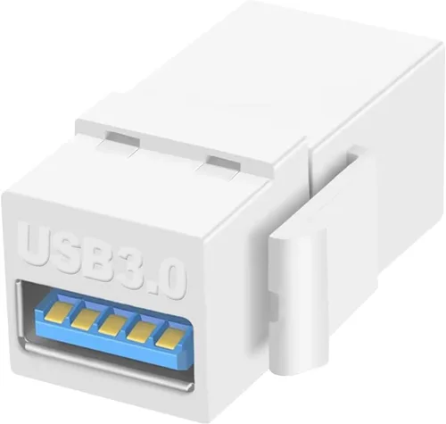 Vista 2 de Paquete de 5 insertos USB 3.0 Keystone Jack Inserts USB hembra a USB Hembra Adaptador Conector USB 3.0 Inserto de acoplador a presión Conector