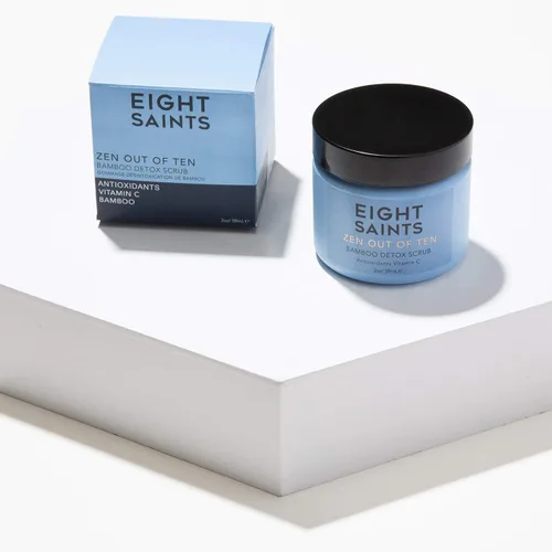 Vista 2 de Eight Saints Zen Out Of Ten Bamboo Detox Exfoliante facial, exfoliante facial diario natural y orgánico con fibras de bambú para desatascar