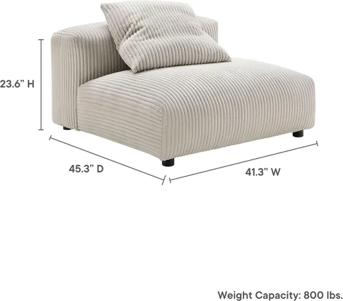 Vista 2 de Modway Sofás Solace, de gran tamaño, almendra