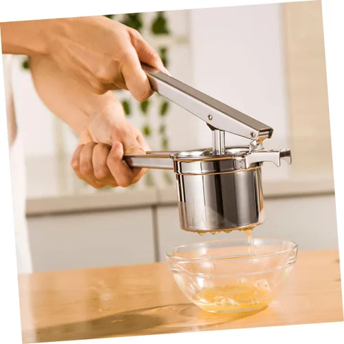 Vista 5 de Cabilock Exprimidor manual de limón de acero inoxidable con mango largo para apretar sin esfuerzo y fácil limpieza para chefs caseros y cocinas