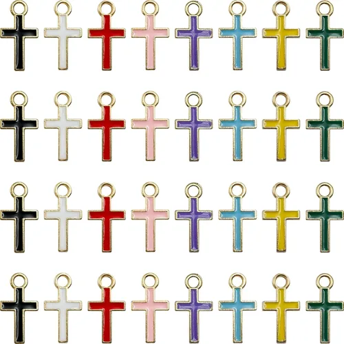Vista 11 de Zirconia Crystal Rhinestone Cross Charms for Jewelry Making Bracelet Necklace Choke Earring Pendant Key Chain Craft Supplies DIY Accessories