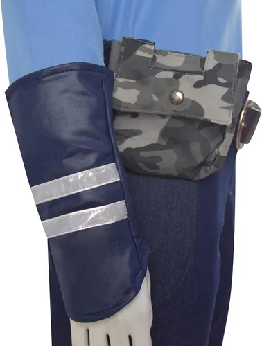 Vista 6 de Traje de carnaval de Halloween de Zoo Topia, uniforme de conejo de Judy Hopps con bolsa, disfraz de cosplay de Nick Wilde