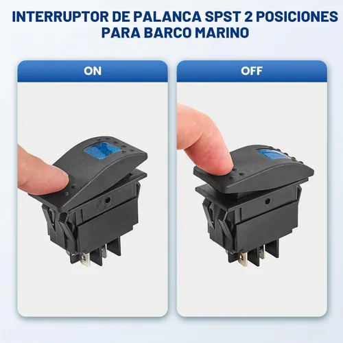 Vista 4 de Anina Juego de 6 interruptores basculantes de 4 pines SPST 20A/12V 10A/24V con calcomanía de brillo nocturno, luz LED azul, impermeable, interruptor