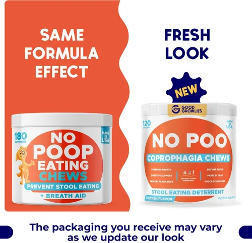 Vista 2 de Chew No Poo - Tratamiento de coprofagia para perros - Previene el consumo de caca de perro - Disuasorio natural para comer heces + ayuda