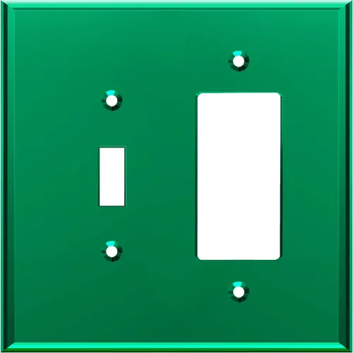 Vista 40 de LIDER Placa de pared dúplex para receptáculo, cubierta de salida con espejo, de gran tamaño, 1 cuadrilla Dorado