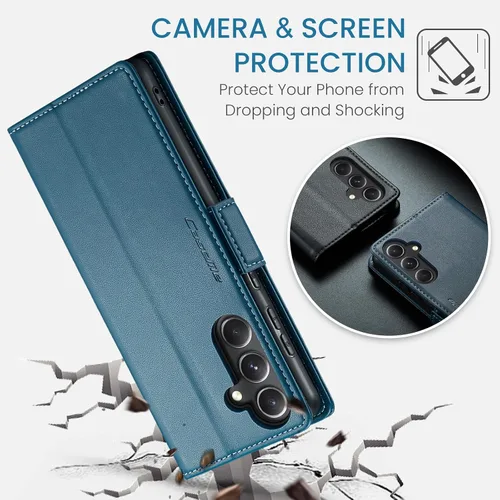 Vista 8 de Funda para Samsung Galaxy S23 FE, [bloqueo RFID] Cierre magnético, cartera de piel sintética con tarjetero y soporte para tarjetas, funda